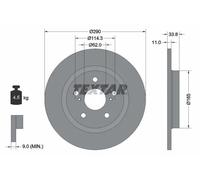 Textar Disco freno 92195200 posteriore pieno per Toyota Avensis 1 pezzo