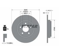 Textar Disco freno 92199800 posteriore pieno Ø259 mm 2x per Toyota Urban Cruiser