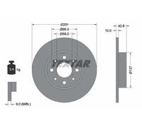 2x Disco freno pieno 92202303 TEXTAR per ALFA ROMEO MITO