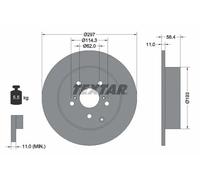 Textar Disco freno 92222500 posteriore pieno 297 mm 1 pezzo per Toyota Verso (2009-2018)