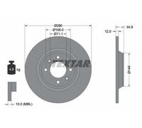 2x Disco freno pieno 92231303 TEXTAR per CITROËN PEUGEOT DS