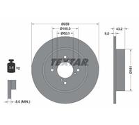 2x Disco freno pieno 92231403 TEXTAR per SUZUKI SWIFT IV