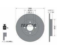 Textar Disco freno 92234203 pieno 2x per Honda Jazz III Insight