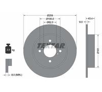 2x Disco freno pieno 92242303 TEXTAR per SUZUKI SWIFT IV