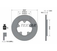 2x Disco freno pieno 92274103 TEXTAR per FORD TRANSIT V363 Autobus