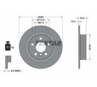 2x Disco freno pieno 92274603 TEXTAR per BMW MINI
