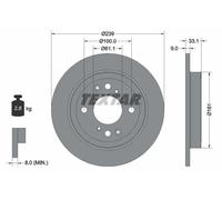 Textar Disco freno 92304403 Posteriore Ø239 mm per Honda Jazz IV GK 2 pezzi