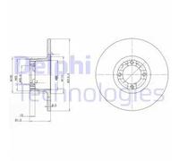 2x Disco freno pieno BG2081 DELPHI per AUSTIN ROVER