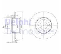 2x Disco freno pieno BG2215 DELPHI per AUDI 80 B3 Tre volumi 100 C3 Tre volumi
