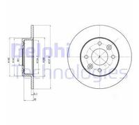 Delphi Dischi freno BG2258 Kit coppia Anteriore Ø238 mm per Renault Twingo/Clio/Super 5