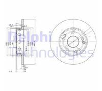 2x Disco freno pieno BG2288 DELPHI per MERCEDES-BENZ 190