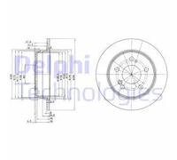 Dischi freno DELPHI BG2291, posteriore, pieno, 2 Pezzo