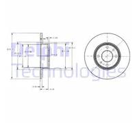 2x Disco freno pieno BG2322 DELPHI per ALFA ROMEO FIAT LANCIA