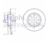 2x Disco freno pieno BG2411 DELPHI per ALFA ROMEO FIAT LANCIA