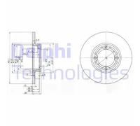 2x Disco freno pieno BG2533 DELPHI per DAIHATSU CHARADE III MOVE CUORE II