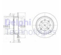 Dischi freno DELPHI BG2538 posteriore, pieno, 2 Pezzo