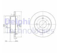 Delphi Disco freno BG2566 Anteriore Ø214 mm Pieno Non patinato - 2 pezzi per Nissan Micra I/II