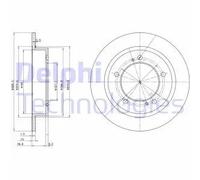 DELPHI Disco freno BG2584 anteriore pieno per Suzuki - 2 pezzi