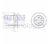 Delphi Disco freno BG2635 - 2x pieno posteriore per Opel Astra F, Vectra A