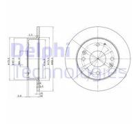 2x Disco freno pieno BG2666 DELPHI per HONDA ROVER
