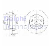 2x Disco freno pieno BG2698 DELPHI per RENAULT SAFRANE I LAGUNA I SAFRANE II