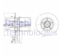 2x Disco freno pieno BG2714 DELPHI per VW SEAT