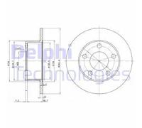 2x Disco freno pieno BG2746 DELPHI per AUDI VW SKODA