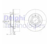 2x Disco freno pieno BG2753C DELPHI per AUDI SEAT
