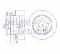 2x Disco freno pieno BG2761 DELPHI per MERCEDES-BENZ T-Model