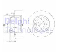 2x Disco freno pieno BG2783 DELPHI per AUDI 80 B4 Tre volumi 80 B4 Avant