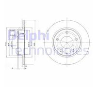 Delphi Disco freno BG2806 posteriore, pieno, 2 pezzi