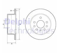 2x Disco freno pieno BG2879 DELPHI per OPEL SAAB