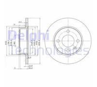 2x Disco freno pieno BG2910 DELPHI per SKODA VW