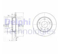 2x Disco freno pieno BG2914 DELPHI per ALFA ROMEO SPIDER GTV