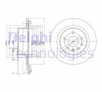 2x Disco freno pieno BG2986 DELPHI per OPEL OMEGA B OMEGA B Familiare