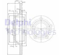 2x Disco freno pieno BG2987 DELPHI per AUDI A4 B5 A4 B5 Avant