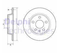 2x Disco freno pieno BG3026 DELPHI per VW FORD SEAT