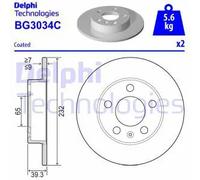 2x Disco freno pieno BG3034C DELPHI per SEAT AUDI SKODA VW