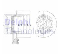 2x Disco freno pieno BG3044 DELPHI per BMW 5 5 Touring