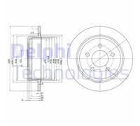 Delphi Dischi freno BG3073 posteriori pieni 2 pezzi