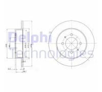 2x Disco freno pieno BG3125 DELPHI per NISSAN ALMERA I ALMERA I Hatchback 100NX