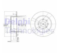 Delphi Discofreno BG3141 per OPEL posteriore pieno – 2 pezzi