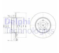 2x Disco freno pieno BG3239C DELPHI per MERCEDES-BENZ CLK Cabriolet SLK