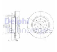 Delphi Disco freno BG3336 posteriore pieno 2 pezzi per KIA