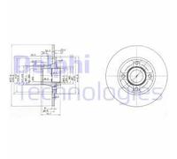 Delphi Disco freno BG3360 – Kit coppia posteriore per Renault Clio I