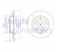 2x Disco freno pieno BG3394 DELPHI per MERCEDES-BENZ CLASSE A