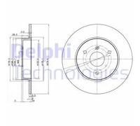 Dischi freno DELPHI BG3526 anteriore, pieno, 2 Pezzo