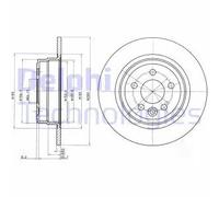 Delphi Disco freno BG3550 posteriore pieno per Rover