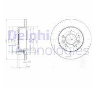 2x Disco freno pieno BG3552 DELPHI per RENAULT ESPACE II ESPACE III AVANTIME