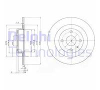 2x Disco freno pieno BG3556 DELPHI per MAZDA 323 S VI Tre volumi
